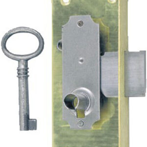 Serrure à entailler de bibliothèque 514 axe 20 mm largeur 40 mm gauche avec 1 clé DEVISMES S514A20GLBL