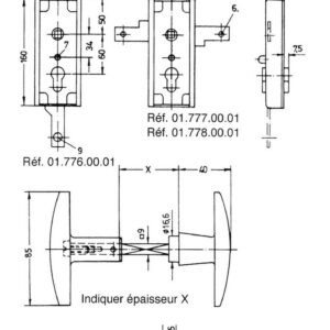 Serrure de garage verouillage bas avec ressort épaisseur 29 mm WSS 16540000010