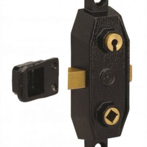 Serrure monopoint en applique GOLLOT 7550 gauche clé à gorge finition noir METALUX F675502000
