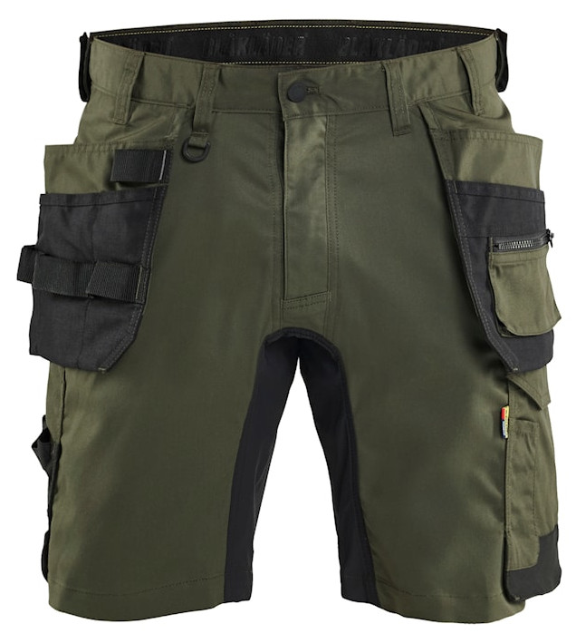Short stretch 2D avec poches flottantes vert foret - noir taille 56 BLÅKLÄDER 175218324298C62