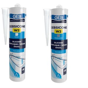 Silicone GEBSICONE W2 - Gebsicone W2 - Cartouche de 310 ml - Translucide
