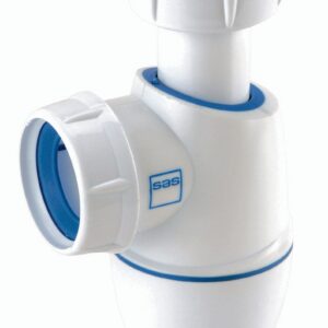 Siphon bi-matière EASYPHON pour évier - Hauteur réglable: de 133 à 192 mm - BLANC