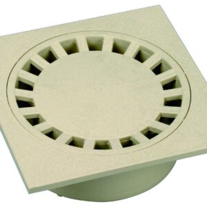 Siphon de cour - Dimensions : 150x150 - couleur : Sable - Sorties Ø 40-50-125