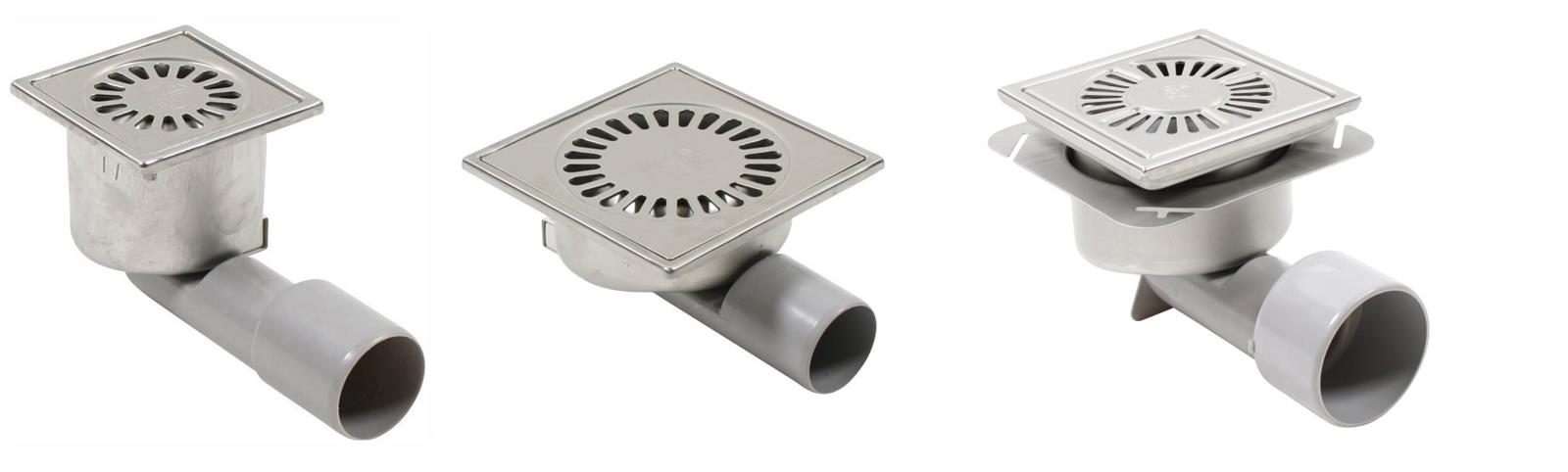 Siphon de sol COMPACT - Dimensions: 100x100mm