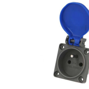 Socle femelle 2P+T (prise Française) 10/16A bleu