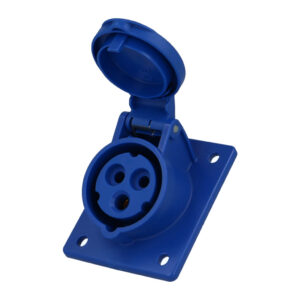 Socle femelle CEE monophasé, 3 x 16A, incliné