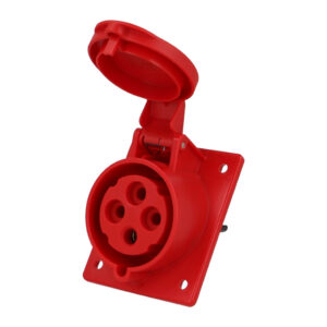 Socle femelle CEE triphasé, 4 x 32A, incliné
