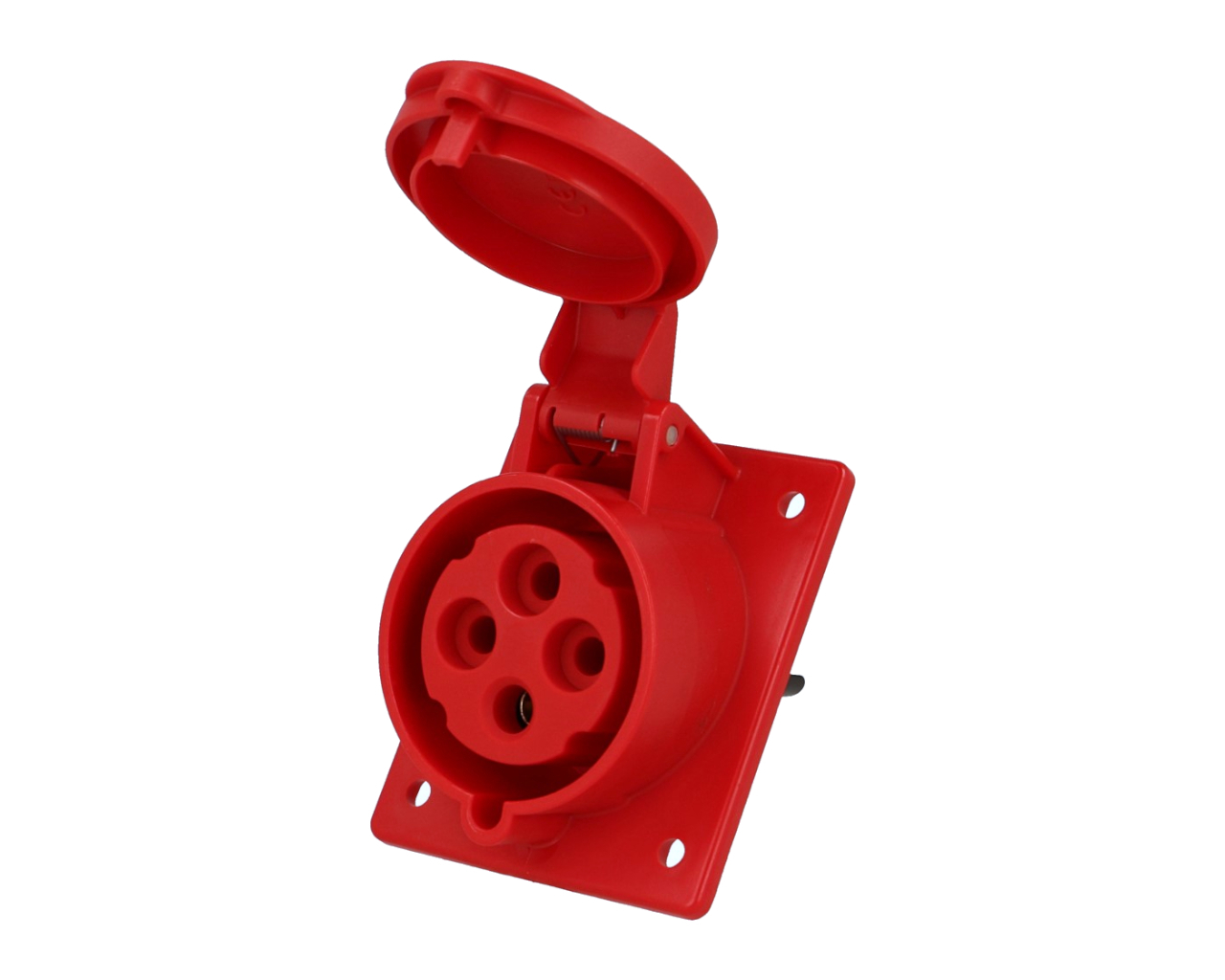 Socle femelle CEE triphasé, 4 x 32A, incliné
