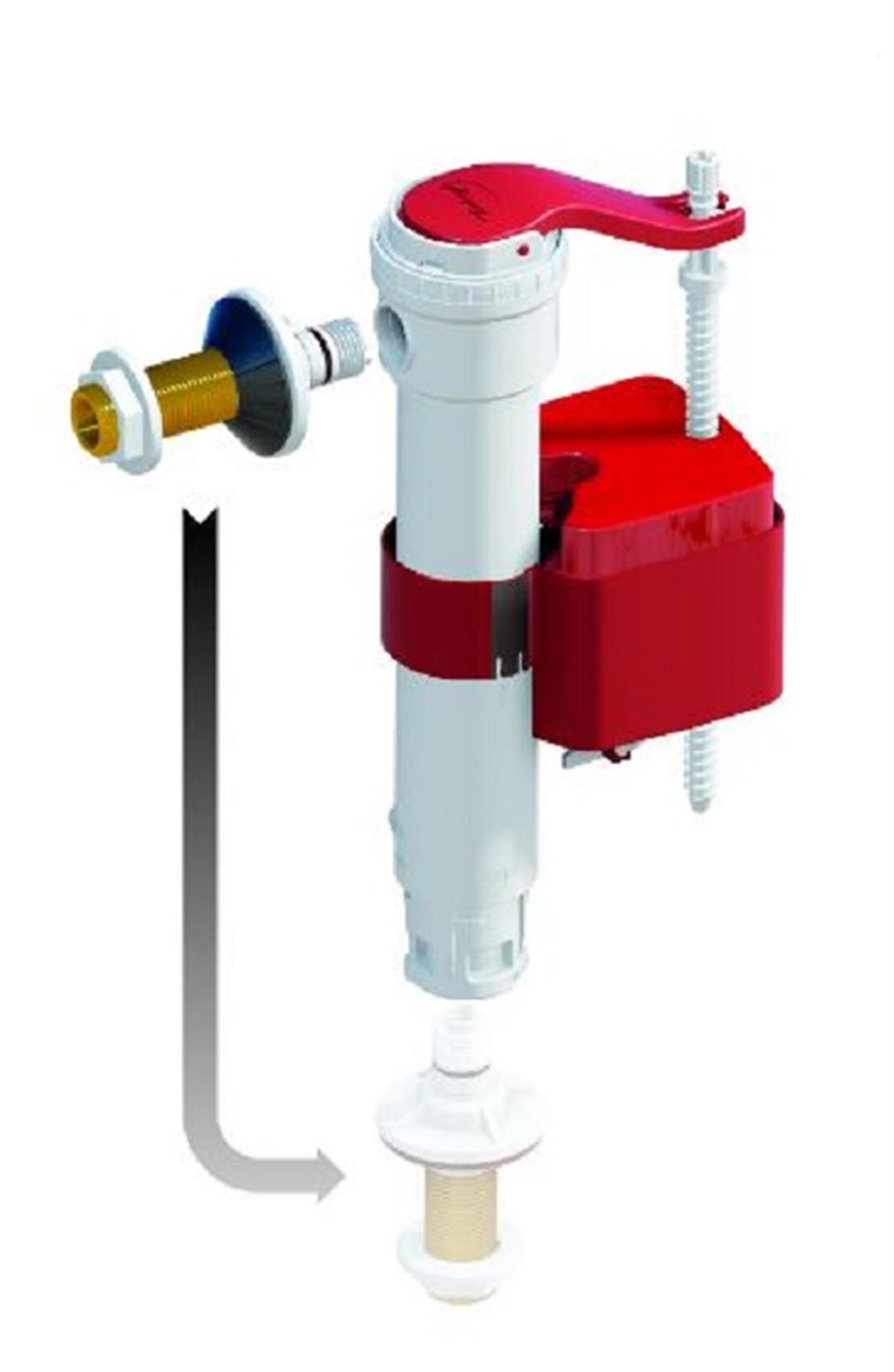 Soupape DUAL 6 surverse centrale 3/6 litres et robinet SX à flotteur télescopique- - Robinet flotteur et mécanisme