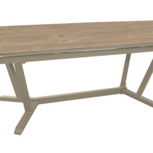 Table de repas extensible en aluminium et céramique KEDRA - VITA 180/230/280 x 100 - Allonges en bout - Coloris crème et Lenk