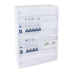 Tableau précâblé 2 rangées 8 disj + 2 ID Eur'Ohm RX Protect automatique