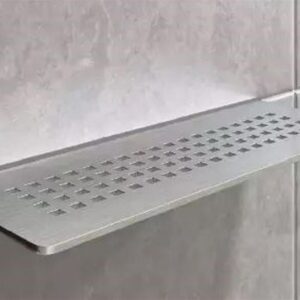Tablette murale de douche Shelf-W-S1 - Coloris: inox brossé - En acier inoxydable - Dimensions: 300 x 115 mm - Modèle : floral
