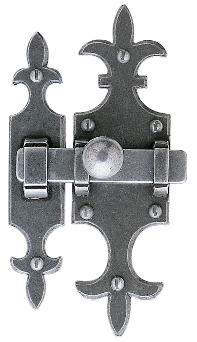 Targette à pêne plat rustique 679 epoxy gris BOUVET T33C6R