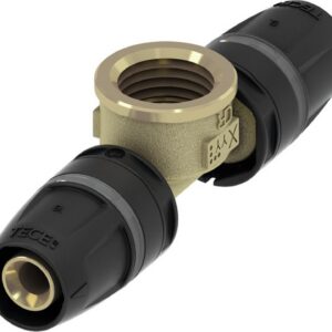 Té femelle TECElogo-Push laiton - Dimensions: 63 x Rp 1 1/2" x 63