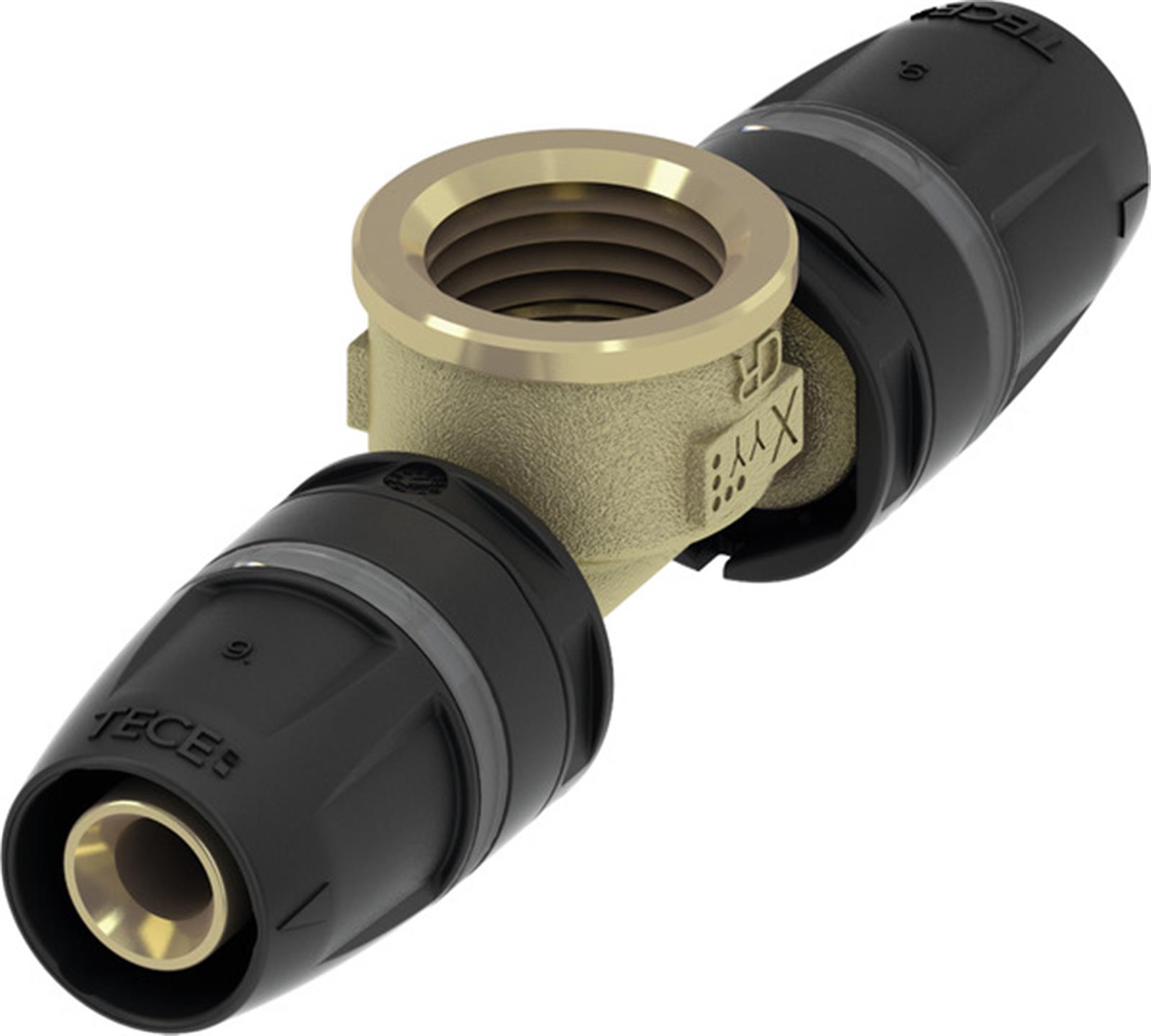 Té femelle TECElogo-Push laiton - Dimensions: 63 x Rp 1 1/2" x 63