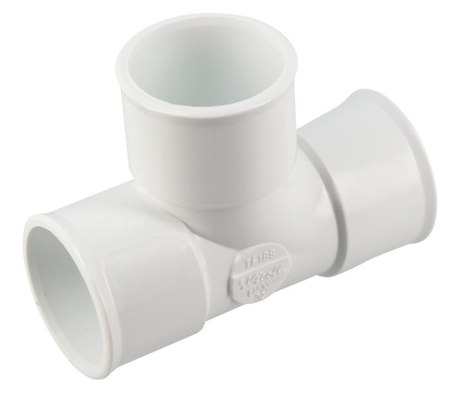 Té pied de biche femelle femelle 87°30 D40 blanc NICOLL UTH188BL