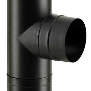 Té tampon émaillé pour poêle à bois - Diamètre : 130 - Couleur : Noir Mat