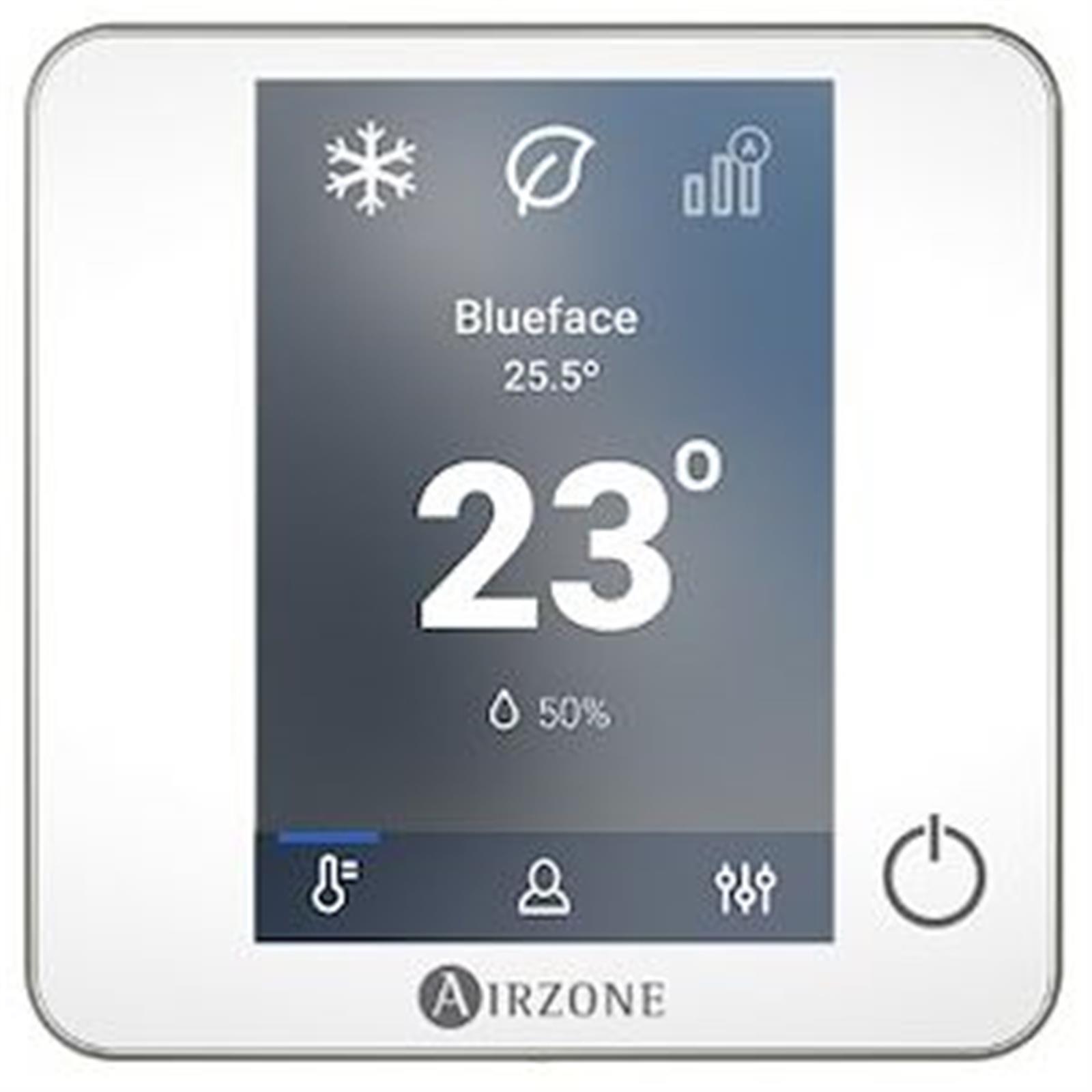 TELECOMMANDE AIRZONE BLANCHE BLUEFACE FILAIRE - THERMOSTAT AIRZONE BLUEFACE FILAIRE BLANC