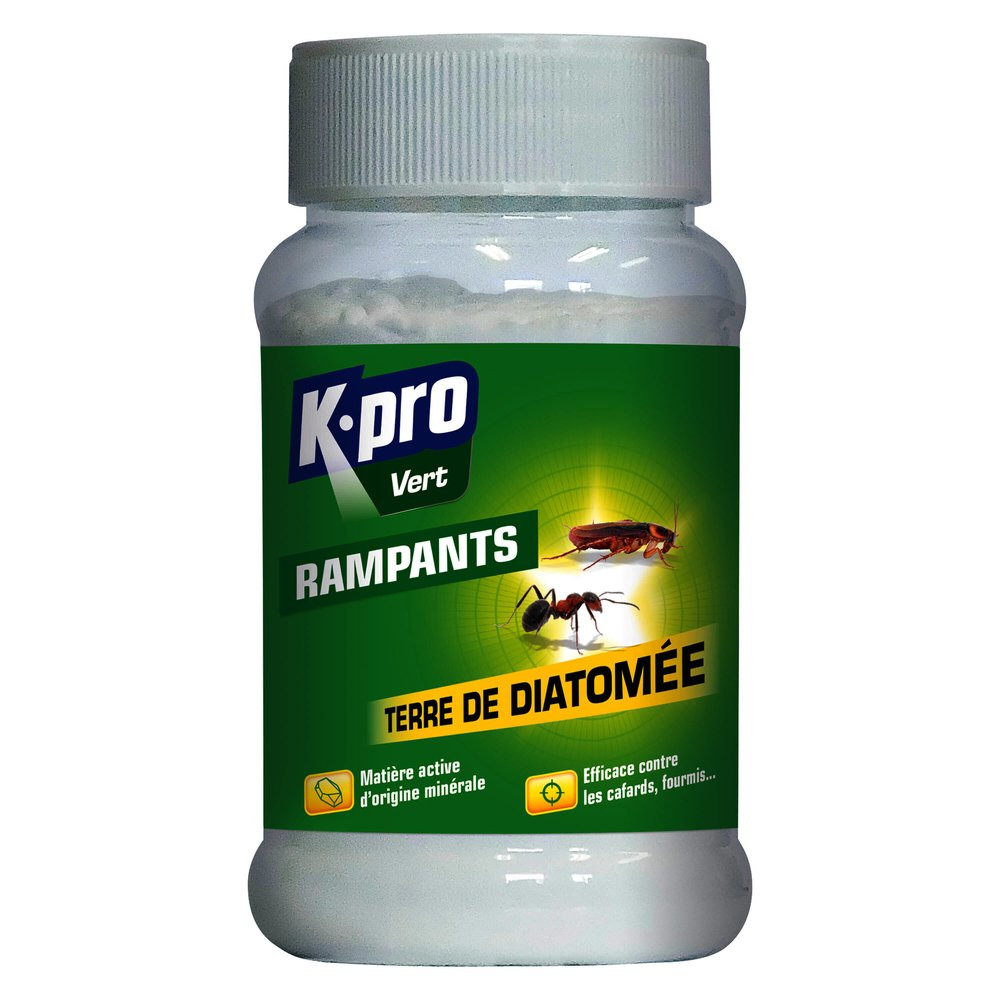 Terre de diatomée en poudre multisurface pour rampants, KAPO VERT, 100 g