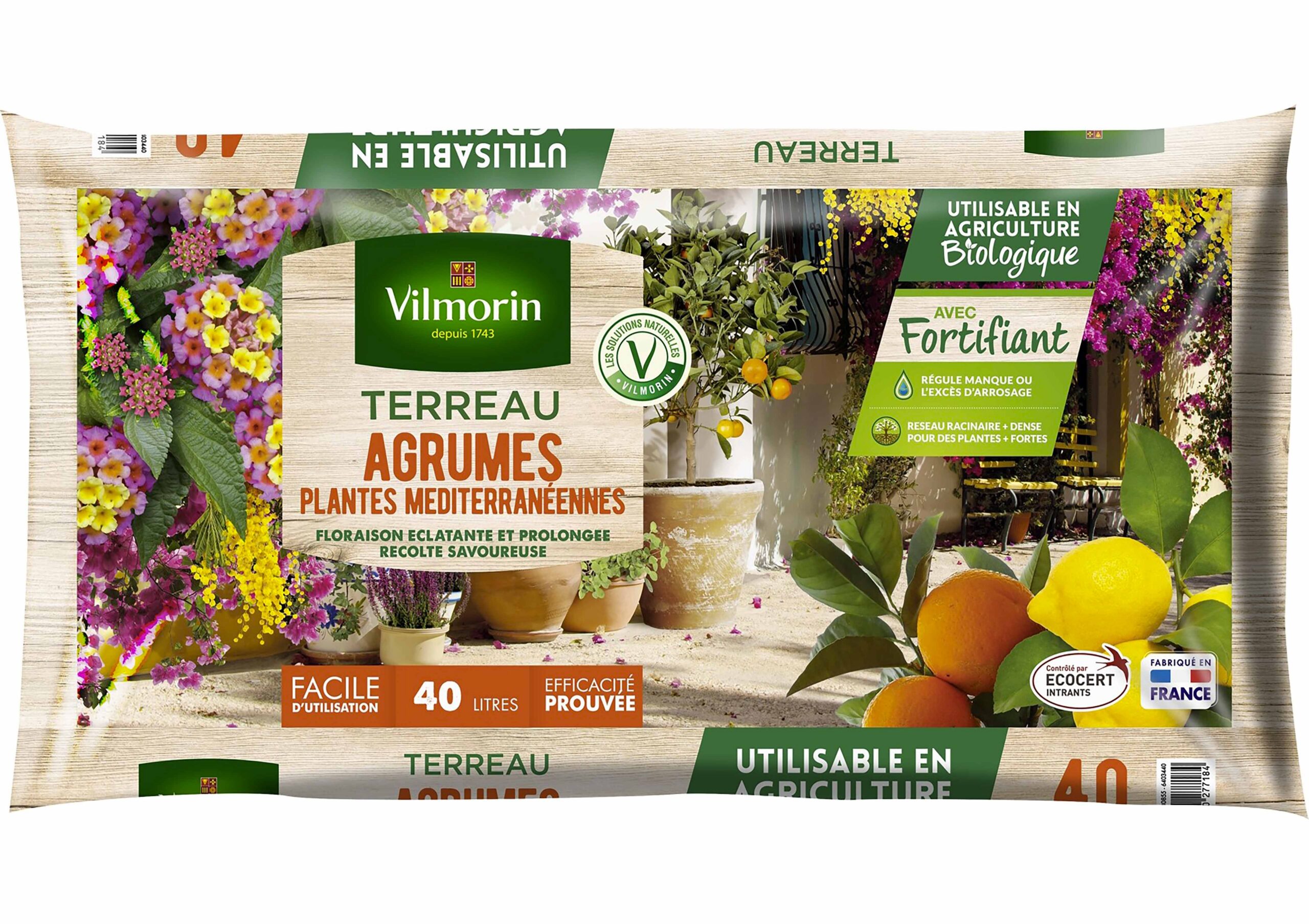 Terreau Agrumes Plantes Méditerranéennes - 40 L