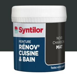 Testeur peinture meuble noir charbon mat SYNTILOR Renov' cuisine et bain 0.075l
