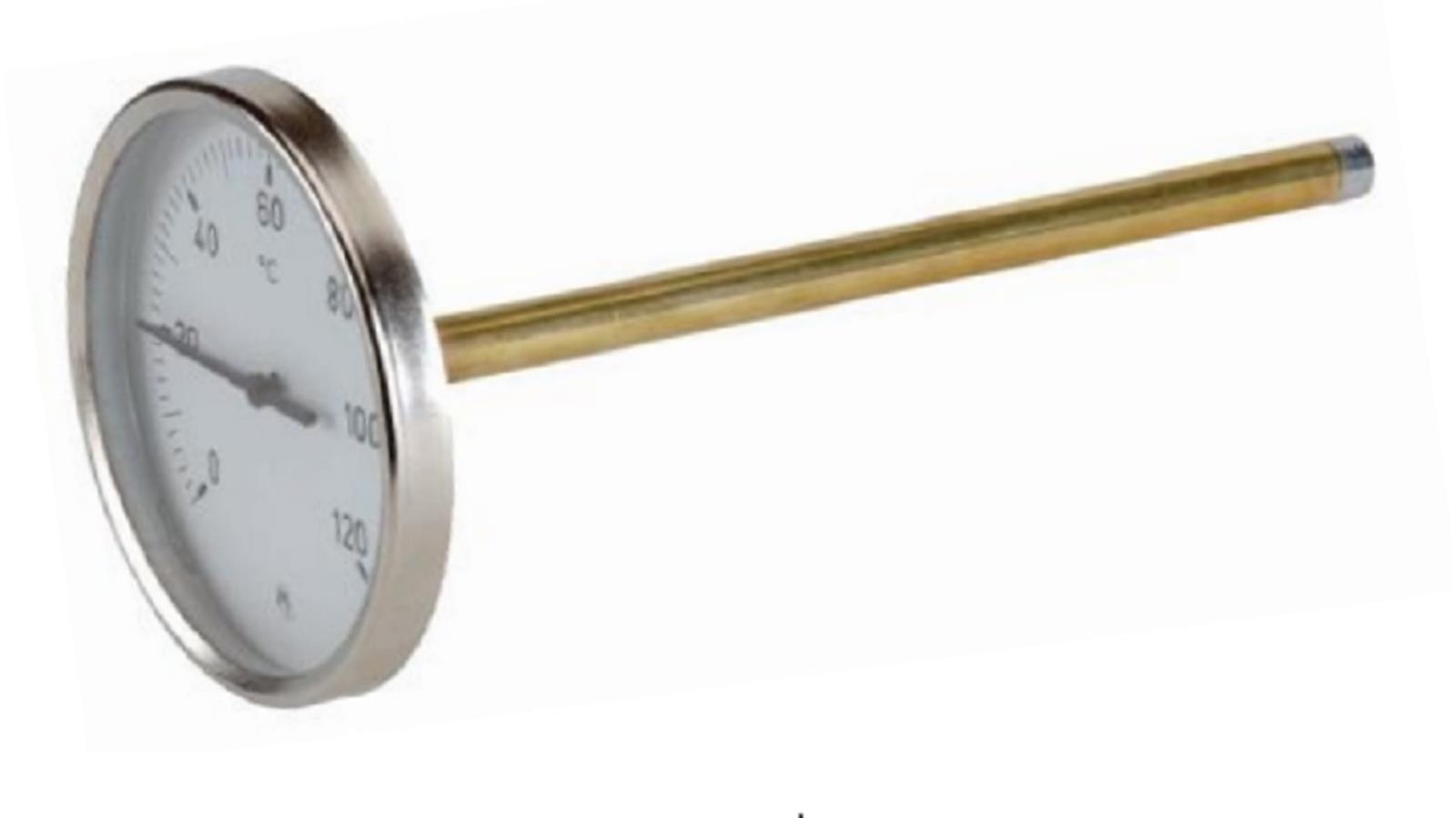 Thermomètre à plongeur - Raccord axial - Diamètre cadran 63 mm - Longueur: 45 mm