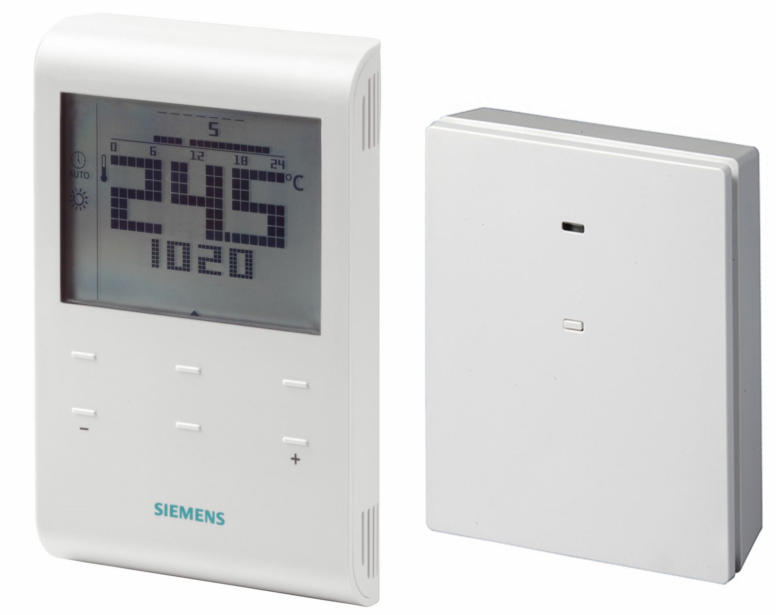 Thermostat d'ambiance programmable sans fil radio commandé RDE - Emetteur RDE100.1RF + Récepteur RCR100.RF