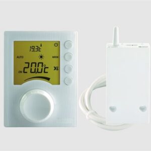 Thermostat d'ambiance radio pour chaudière ou pompe à chaleur non réversible TYBOX 33 - Boîtier d'ambiance + récepteur