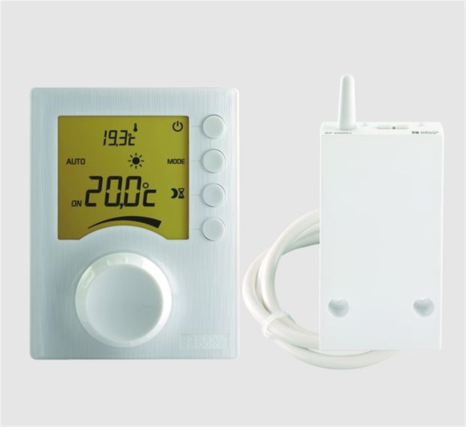 Thermostat d'ambiance radio pour chaudière ou pompe à chaleur non réversible TYBOX 33 - Boîtier d'ambiance + récepteur