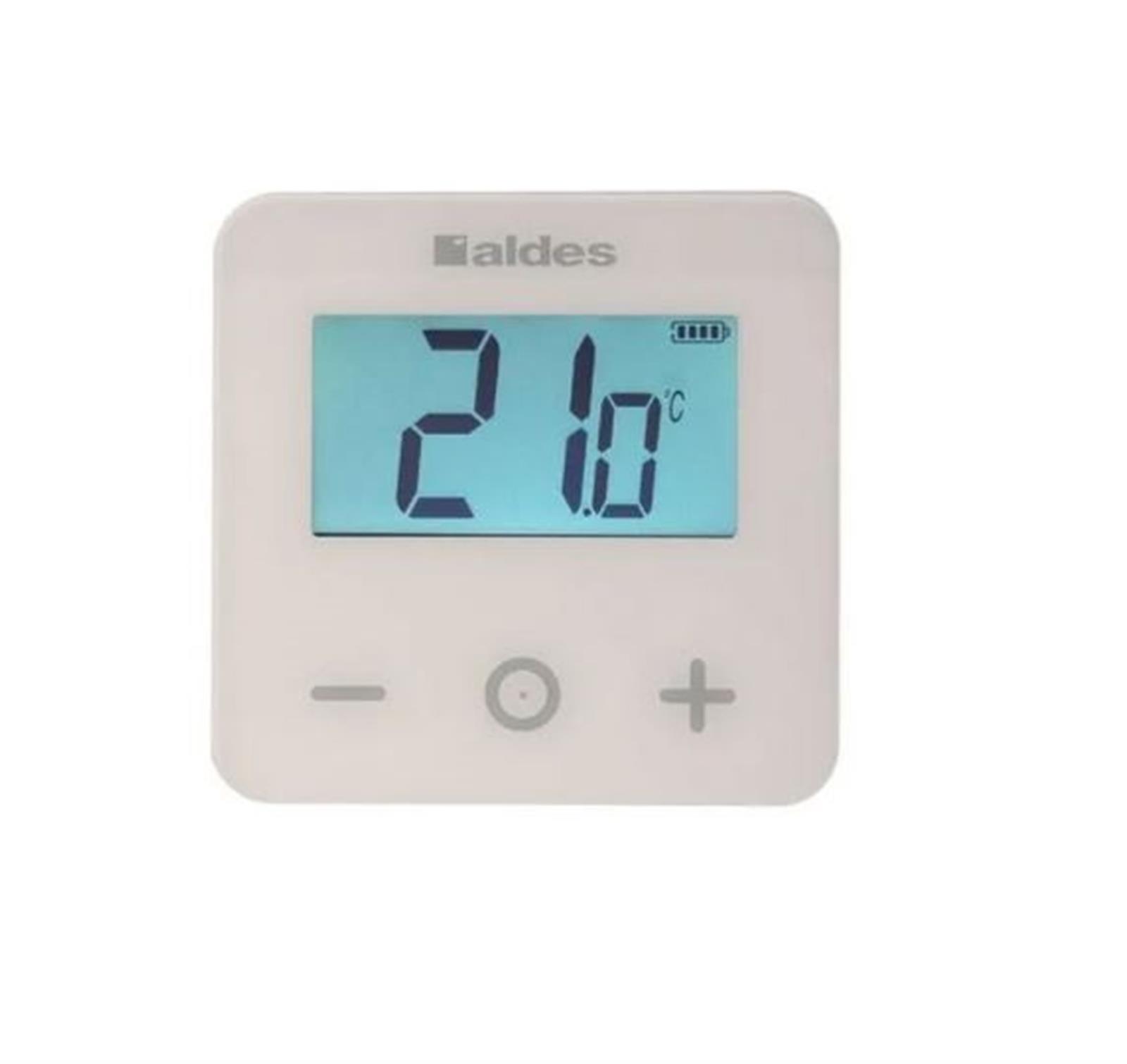 Thermostat d'ambiance sans fil à transmission par onde radio et touches tactiles - Alimentation 2 piles standard type AAA 1,5