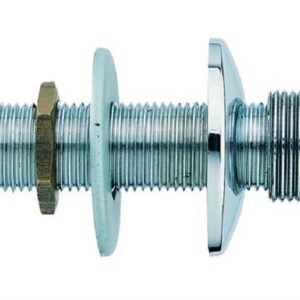 Traversée de cloison mâle mâle avec rosace - Ø mâle 1/2" - mâle 3/4" - longueur 73mm