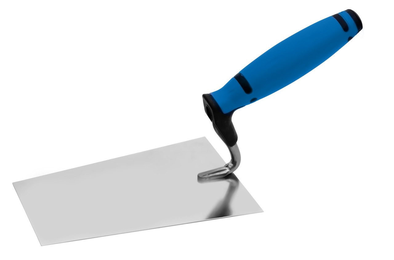 Truelle de maçon avec col en S - inox - 2K - 160mm