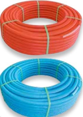 Tube PER PEX-b prégainé - Ø25x2,3mm couronne 50ML - rouge