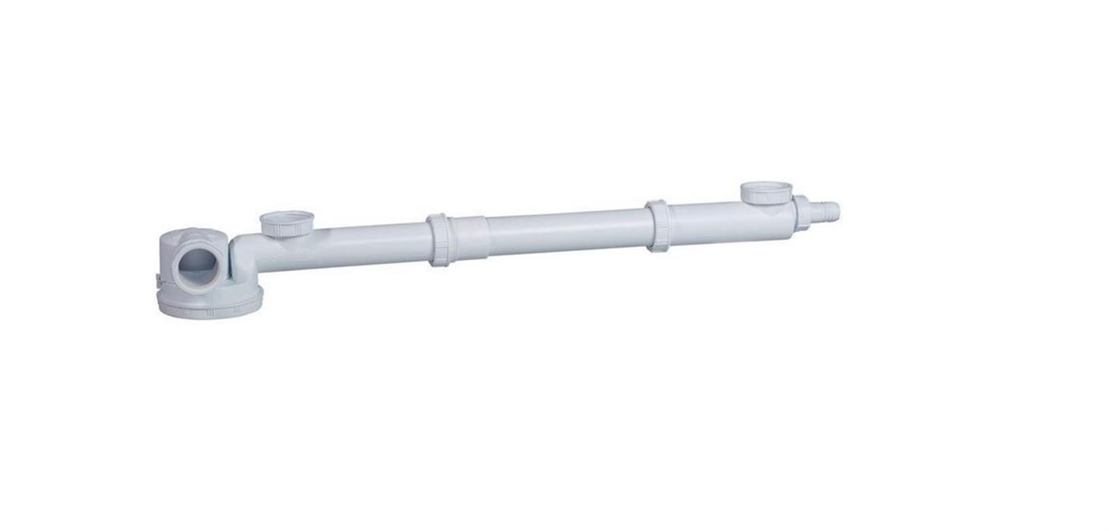 Tubulure avec siphon extraplat intégré et rallonge pour évier - Blanc