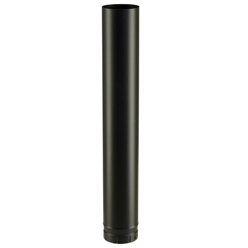 Tuyau droit émaillé - Elément 100 cm - Diamètre 80 mm - Couleur : Noir Mat