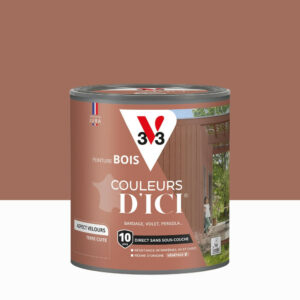 Peinture extérieure bois V33 Couleurs d'ici, terre cuite velours 0.5l