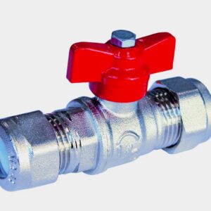 Vanne à sphère laiton 670 pour tube cuivre - Raccords chromés sphéro-conique Male / Male - Diamètre 16 mm