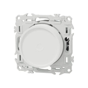 Variateur de lumière rotatif 2 ou 3 fils Blanc craie Schneider Odace