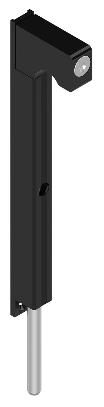 Verrou applique à clés + tige en inox L500mm laqué noir RAL9005S LA CROISEE DS DS6972-013