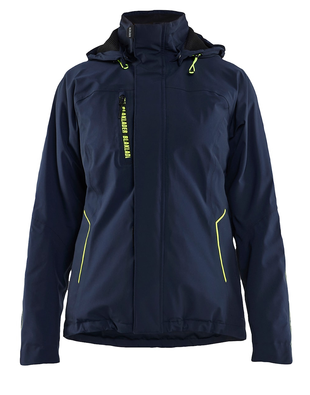 Veste hiver stretch 4D femme bleu marine foncé/jaune fluo TL BLÅKLÄDER 440819178633L