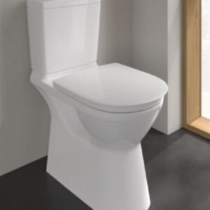 WC sur pied sans bride ViCare Combipack DirectFlush en céramique et Duroplast - Coloris : Blanc