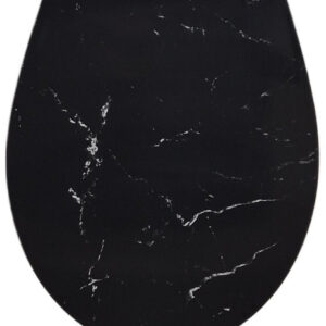 Abattant wc thermodur frein de chute declip decor marbre noir vif