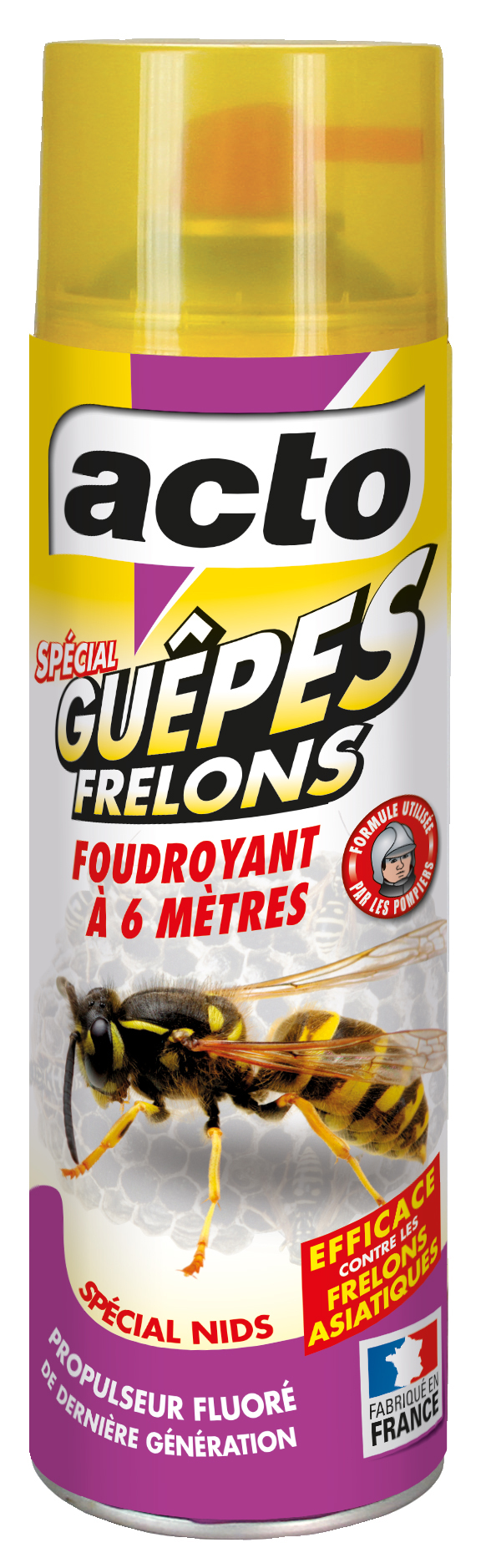 Aérosol spécial guêpes - frelons portée 6 m - 500 ml ACTO INSECTICIDES GUEP.1