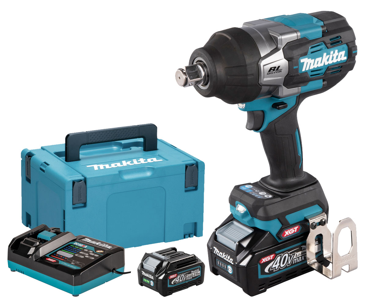 Boulonneuse à chocs 40 V + 2 batteries 2,5 Ah + chargeur rapide + coffret MAKPAC MAKITA TW001GD201