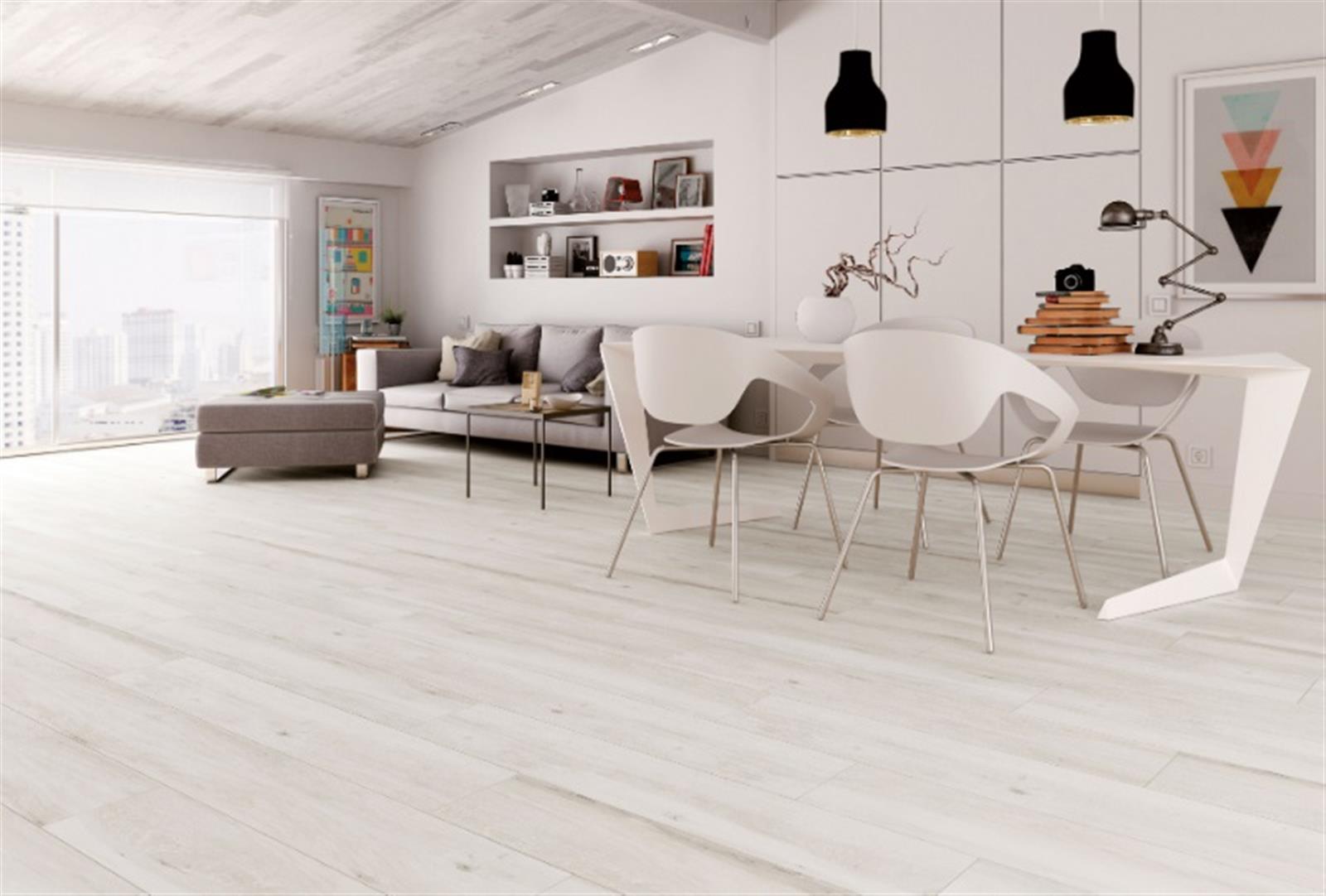 Carrelage de sol effet bois - Série ATELIER (22,5 x 119,5 cm) - Dimensions 20,5x119.5 cm - Beige rectifié - Epaisseur: 8.7 mm