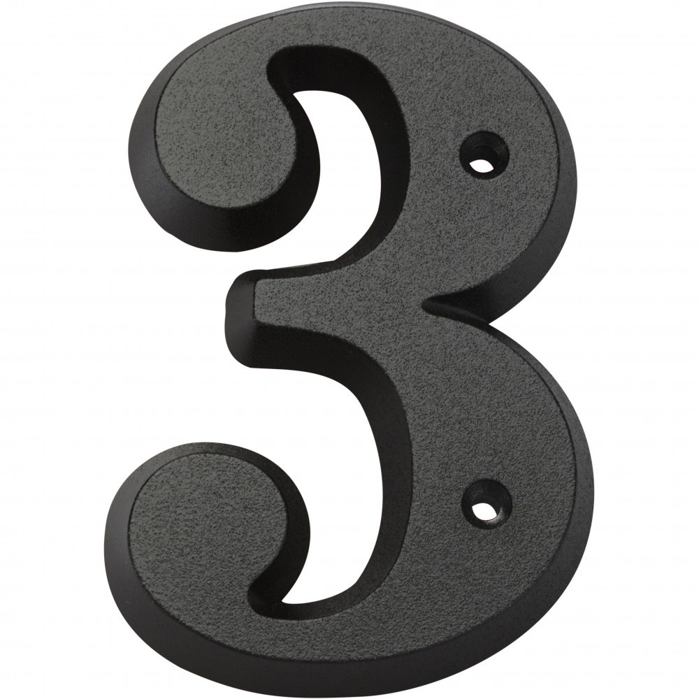 Chiffre 3 en zamak mat H.8 x l.4.5 cm