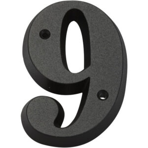Chiffre 9 en zamak mat H.8 x l.4.5 cm