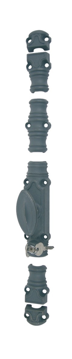 Crémone rustique RY59 série forte pour tringle 16 x 8 mm brut / bouton à clé JARDINIER MASSARD J041300