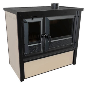 Cuisinière à bois - AIRE Cocina Iron Steel 6 kW avec four - rendement 86,1 % - 150 m³