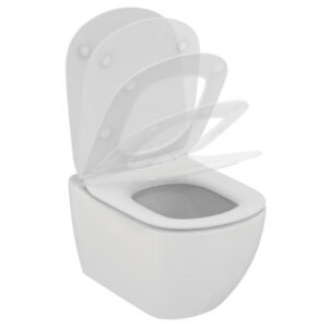 Cuvette suspendue + abattant ultra-fin frein de chute TESI IDEAL STANDARD T354601